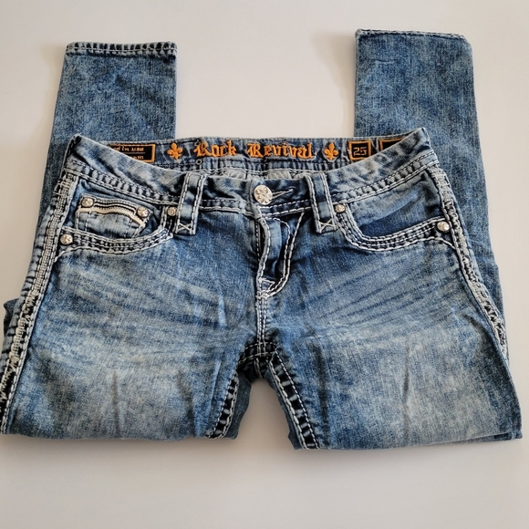 Rock Revival Ankle Skinny Jeans Size 25 Indi - Picture 4 of 11